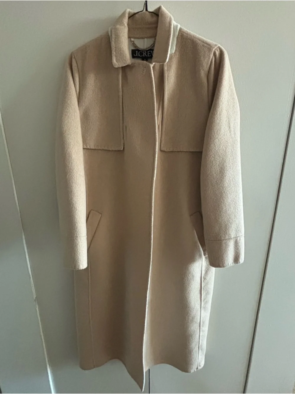 🧥 J. Crew Cream and Beige Wool Belted Wrap Coat - Picture 4 of 7